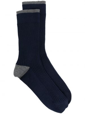 Bavlnené ponožky Brunello Cucinelli modrá