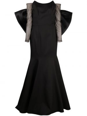 Сатенена вечерна рокля Bazza Alzouman черно
