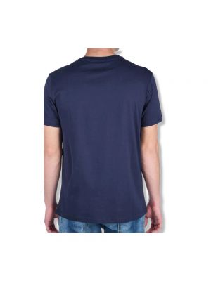 Camisa de algodón con estampado Emporio Armani azul