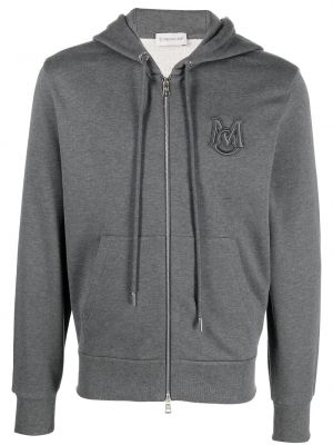 Hoodie mit stickerei mit reißverschluss Moncler grau