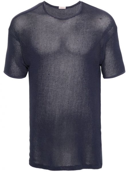 T-shirt en tricot ajouré Fursac bleu