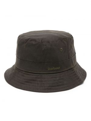 Памучна шапка бродирана Barbour зелено