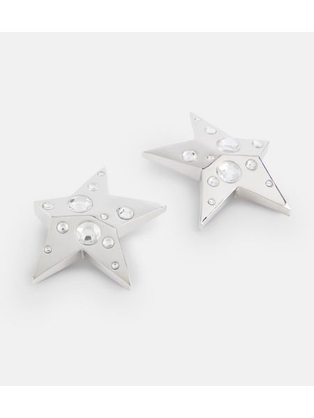 Boucles d'oreilles à boucle en cristal à motif étoile Area argenté