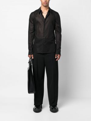 Transparente hemd aus baumwoll Sapio schwarz
