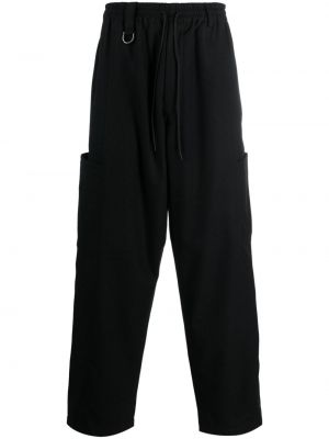 Памучни спортни панталони Y-3 черно
