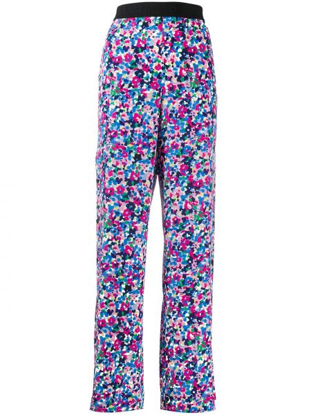 Pantalones de flores con estampado Karl Lagerfeld azul