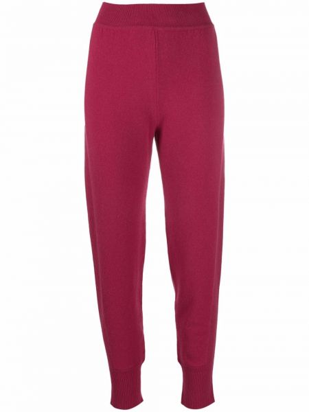 Pantalones de chándal de cintura alta de punto Alberta Ferretti rosa