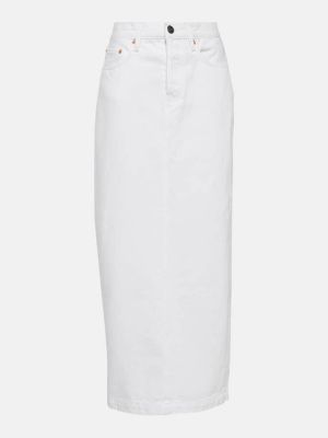 Βαμβακερή φούστα τζιν Wardrobe.nyc λευκό