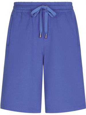 Pantaloni scurți cu broderie Dolce & Gabbana albastru