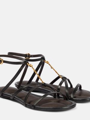 Leder sandale Jacquemus schwarz