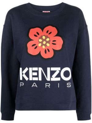 Kokvilnas džemperis ar apdruku Kenzo zils