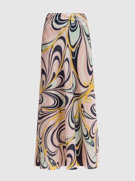 Шелковая юбка с принтом с абстрактным узором Emilio Pucci розовая