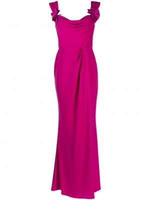 Вечерна рокля без ръкави с апликация Marchesa Notte розово