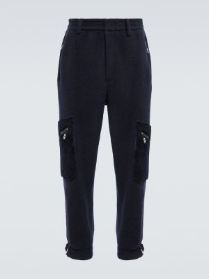 Kašmírové vlněné cargo kalhoty Giorgio Armani modré