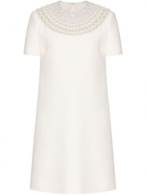 Křišťálové mini šaty Valentino Garavani bílé