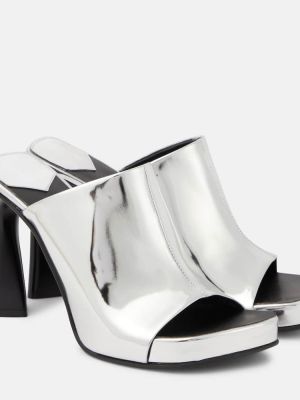 Sandale din piele din piele ecologică Stella Mccartney argintiu