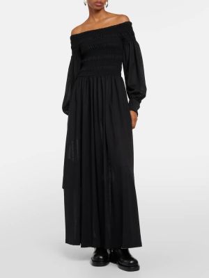 Vlnené dlouhé šaty Max Mara čierna