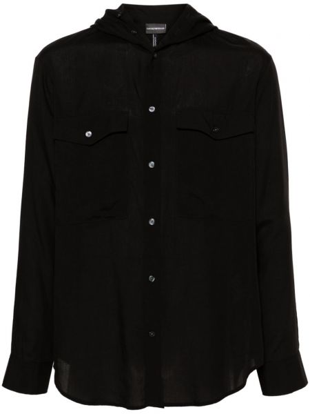 Košile s kapucí Emporio Armani černá
