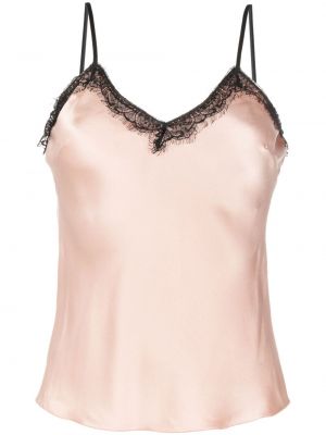 Сатенена блуза с дантела Alberta Ferretti розово