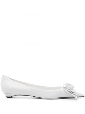 Кожени ниски обувки Prada бяло