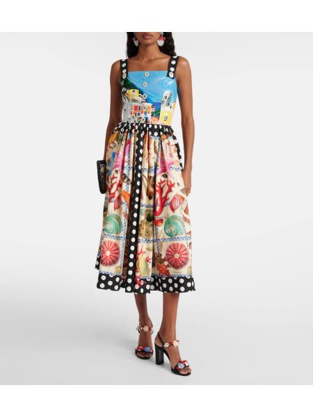 Βαμβακερή μίντι φόρεμα με σχέδιο Dolce&gabbana
