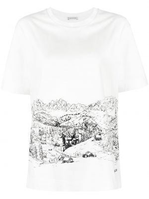 T-shirt con stampa Moncler bianco