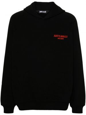 Kokvilnas kapučdžemperis Just Cavalli melns