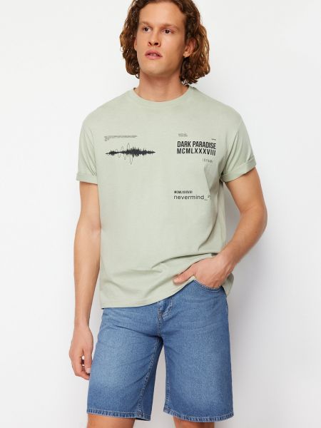 Βαμβακερή μπλούζα με σχέδιο σε φαρδιά γραμμή Trendyol