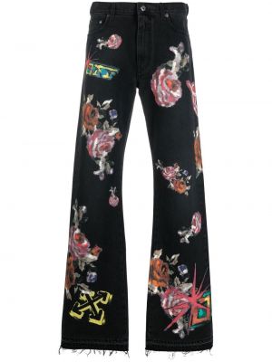 Květinové skinny džíny s potiskem Off-white