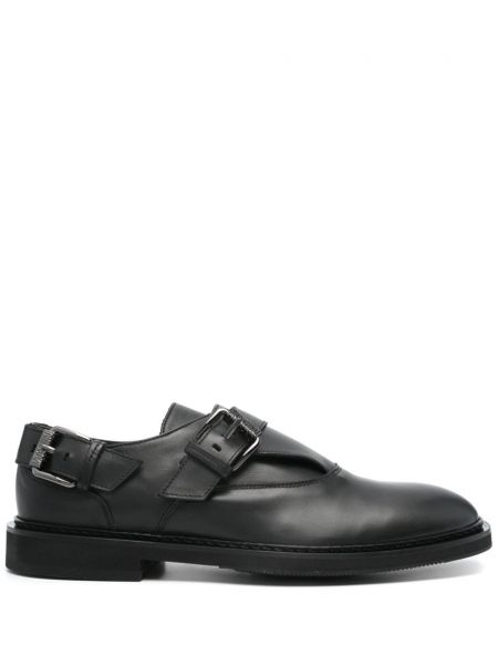 Kožne cipele u monk stilu Moschino crna