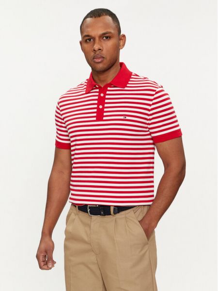 Tricou polo slim fit Tommy Hilfiger roșu