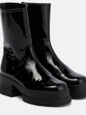 Lakierowane ankle boots skórzane Clergerie czarne