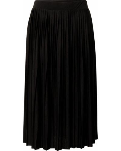 Plisovaná voľná priliehavá midi sukňa Ichi čierna