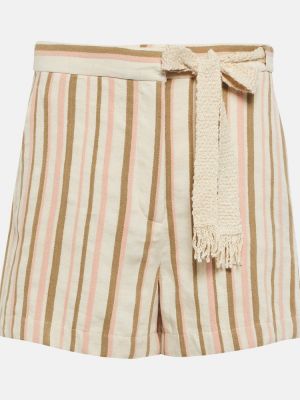 Shorts en lin en coton à rayures Loro Piana