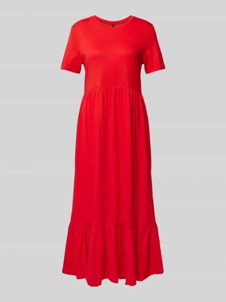 Sukienka midi w jednolitym kolorze Only czerwona