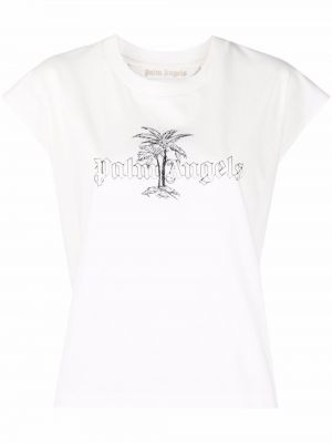 Top con stampa Palm Angels bianco