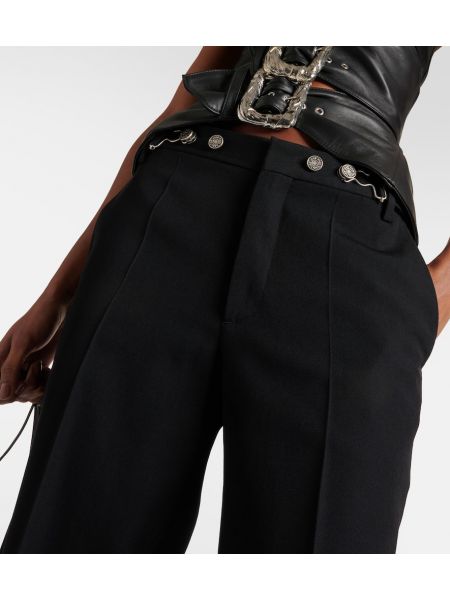 Gyapjú egyenes szárú nadrág Jean Paul Gaultier fekete
