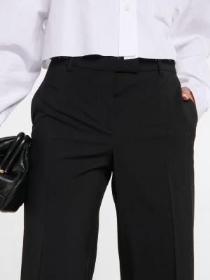 Vlnené rovné nohavice Miu Miu čierna