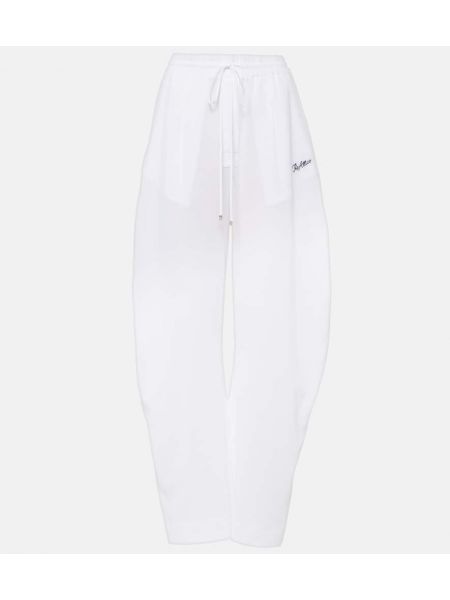 Памучни спортни панталони с ниска талия The Attico бяло