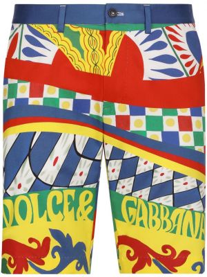 Pamučne bermuda kratke hlače s printom Dolce & Gabbana bijela