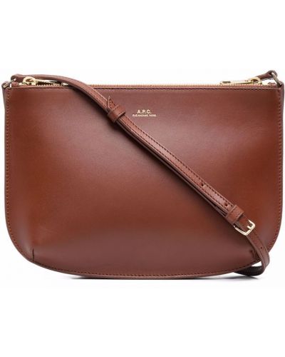 Crossbody väska i läder A.p.c. brun