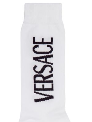 Bombažne nogavice Versace črna