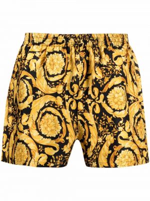 Trykt silke shorts Versace svart