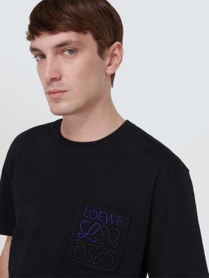 Bombažna majica Loewe črna