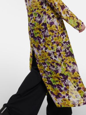 Palton cu model floral Dries Van Noten galben