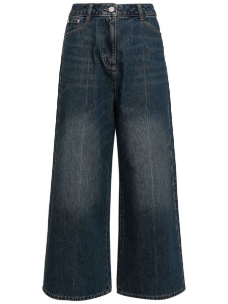 Laia lõikega kõrge vöökohaga teksapüksid Studio Tomboy sinine