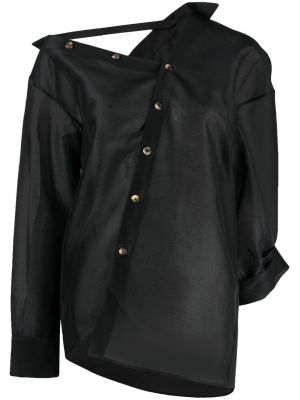 Асиметрична блуза с копчета A.w.a.k.e. Mode черно