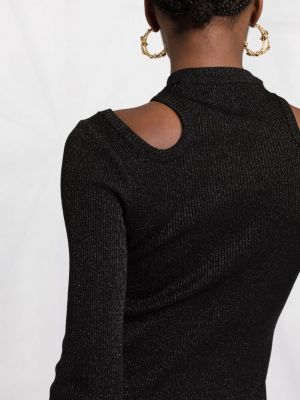 Pletené džínové šaty Versace Jeans Couture černé