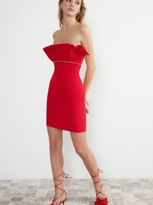 Pletené šaty Trendyol červené