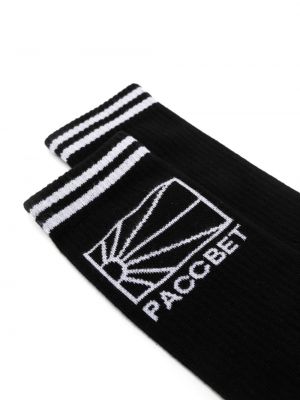 Pletené ponožky s potiskem Paccbet černé
